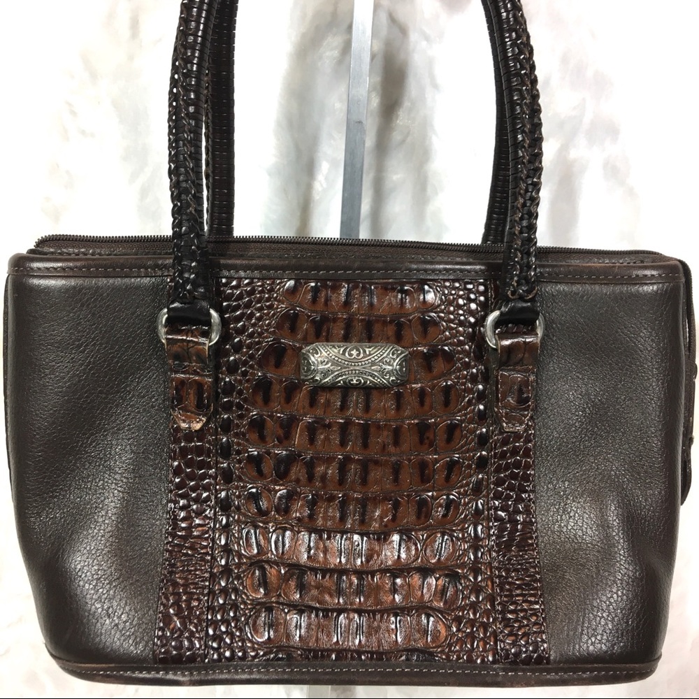 Vintage Brighton Satchel Handbag Brown Leather